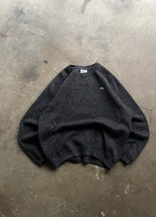 Lacoste Vintage Sweat-shirt Crewneck Laine Pull-over Noir Gris Skate Early 2000’s, marca: Lacoste, estado: Muito bom, tamanho: S, €55.00, €58.45 inclui Proteção do Comprador Pro