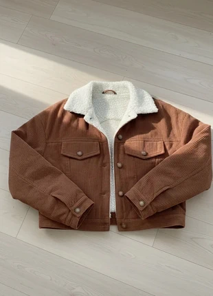 Veste d’hiver courte marron doublée sherpa, chaude et confortable, coupe tendance/Taille M, brand: Vintage, condition: Very good, size: M / 38 / 10, €48.00, €51.10 includes Buyer Protection