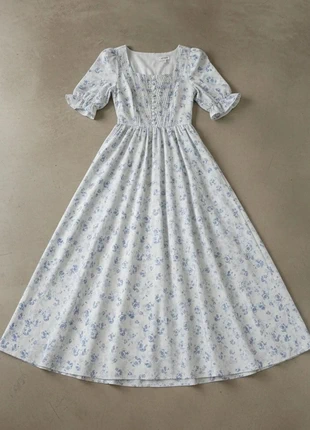 Robe longue fleurie – cottagecore, fluide, romantique, estivale, bleu pastel, marque: Atelier Bleu Rosaline, état: Très bon état, taille: M / 38 / 10, 99,90 €, 105,60 € Protection acheteurs (Pro) incluse
