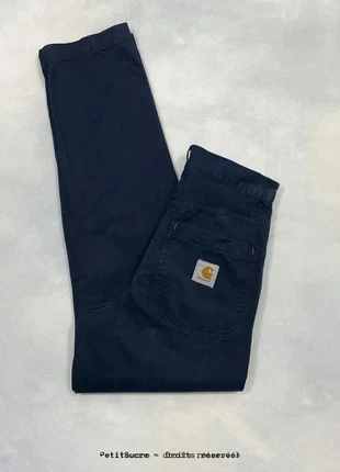 Pantalon Carhartt wip Bleu marine Loose modèle Wesley Pant 100% coton Pant knee - S w27 /95B, marca: Carhartt, estado: Muito bom, tamanho: PT 36 | W27, €49.00, €52.15 inclui Proteção do Comprador Pro