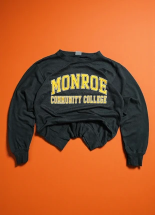 Vintage Monroe Commuity College 🇺🇸 Y2K Retro Graphic Sweatshirt Jumper Black/Yellow | M, marque: Vintage Dressing, état: Très bon état, taille: M, 12,50 €, 13,83 € Protection acheteurs incluse