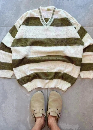 Pull vintage à rayure boxy large maille tressé 2000’s y2k, marque: Vintage Dressing, état: Très bon état, taille: XXL / 44 / 16, 12,90 €, 14,25 € Protection acheteurs incluse