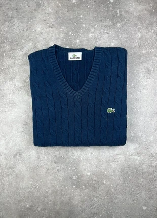 Pull Col V Tressé Torsadé Lacoste Taille 4 M Homme Bleu Marine Logo Brodé Coton #V20, brand: Lacoste, condition: Very good, size: M / 38 / 10, €49.00, €52.15 includes Buyer Protection Pro