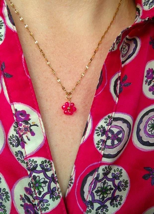 Petite fleur rose 🌟 perles 🌟 collier acier inoxydable réglable ajustable doré, brand: acier inoxydable, condition: Very good, €8.00, €9.10 includes Buyer Protection Pro