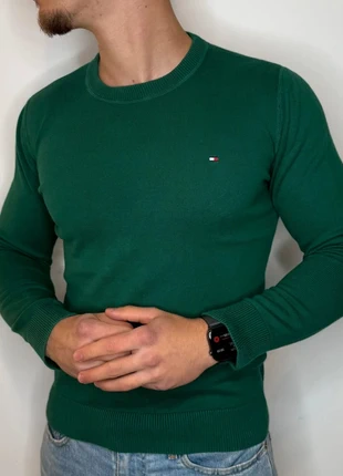 Pull col rond Tommy Hilfiger homme très bon état vert taille S coton #30, brand: Tommy Hilfiger, condizioni: Ottime, taglia: S, €35.00, €37.45 include la Protezione acquisti