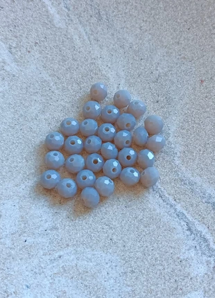 Fil de perles rondelles à facettes grises en verre 6x4mm - PGR2-15, condition: New, €2.30, €3.12 includes Buyer Protection Pro