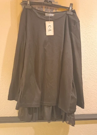 Camiseta asimétrica color negro, merk: CL, staat: Nieuw met prijskaartje, maat: XXL / 44 / 16, € 5,00, € 5,95 inclusief Kopersbescherming