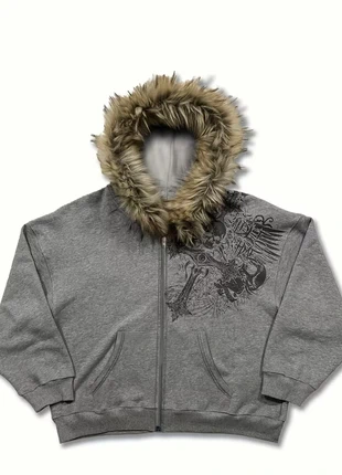 Gilet Zippé Avec Motif À Capuche Fourrure - XL, marque: y2k, état: Neuf avec étiquette, taille: XL, 39,95 €, 42,65 € Protection acheteurs incluse