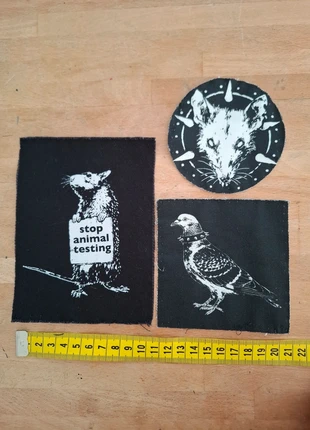Animal alt Punk goth patches rat & dove, merk: Selfmade, staat: Heel goed, € 16,00, € 17,50 inclusief Kopersbescherming