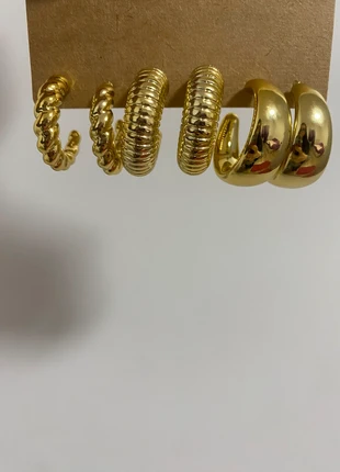 set orecchini oro in acciaio inox, brand: INOX, condizioni: Ottime, €6.00, €7.00 include la Protezione acquisti