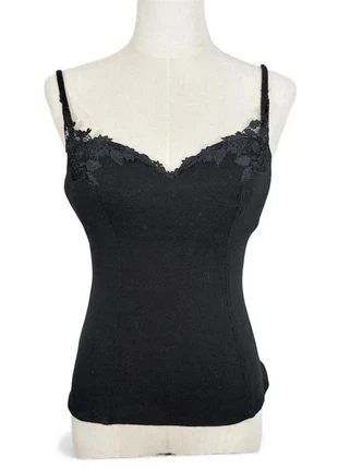 Débardeur noir avec dentelle – Style Y2K / basique sexy – Taille M, marque: Vintage Dressing, état: Bon état, taille: M / 38 / 10, 9,90 €, 11,10 € Protection acheteurs (Pro) incluse