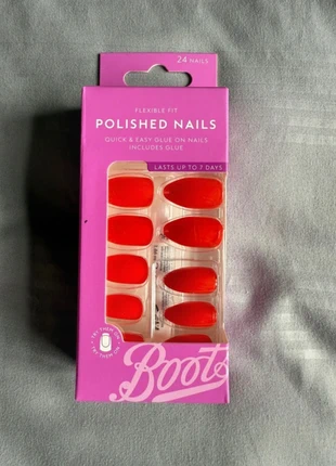 BNWT boxed 24 Nails Quick & Easy press on red polished nails (glue, brand: Boots, condition: New with tags, £2.00, £2.80 includes Buyer Protection