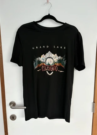 T-shirt Noir Grand Lake Colorado Taille L – Style Nature et Aventure, marca: Shein, estado: Muito bom, tamanho: L, €10.00, €11.20 inclui Proteção do Comprador