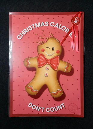 Handdrawn funny christmas poster (without frame) - christmas calories, merk: Handgemaakt, staat: Nieuw met prijskaartje, € 4,95, € 5,90 inclusief Kopersbescherming