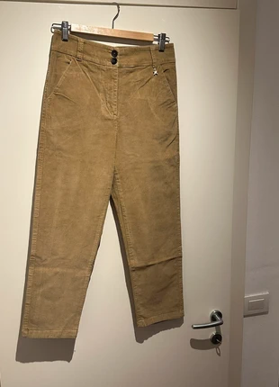 Pantaloni dritti color cammello in cotone, merk: Souvenir, staat: Heel goed, maat: S / 36 / 8, € 8,00, € 9,10 inclusief Kopersbescherming