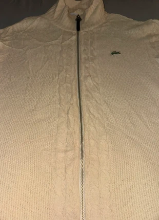 Lacoste Herren Zip-Strickpullover • Full Zip Knit Sweater • Logo • Beige • Vintage Casual, brand: Lacoste, condizioni: Ottime, taglia: XL, €69.90, €74.10 include la Protezione acquisti
