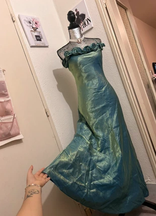 Robe longue turquoise électrique festive rétro vintage bohème made in France, brand: Vintage Dressing, condition: Very good, size: M / 38 / 10, €25.00, €26.95 includes Buyer Protection Pro