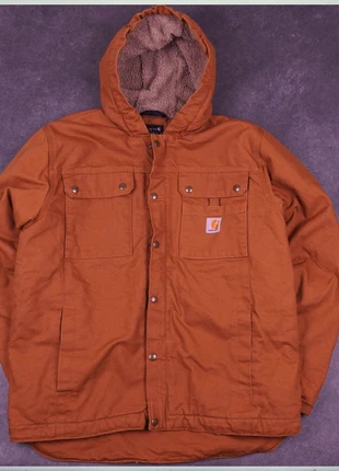carhartt brown sherpa lined jacket size S, merk: Carhartt, staat: Heel goed, maat: S, € 69,99, € 74,19 inclusief Kopersbescherming