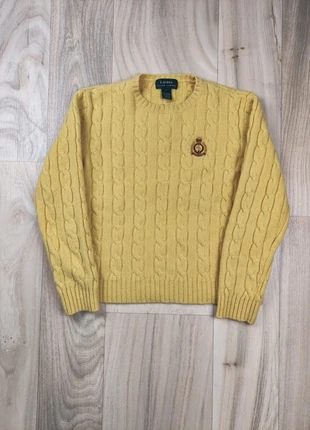 Pull torsadé, Ralph Lauren, laine d’agneau, écusson blason brodé, vintage 80s, Y2K, taille L femme, marque: Ralph Lauren, état: Très bon état, taille: L / 40 / 12, 29,00 €, 31,15 € Protection acheteurs (Pro) incluse