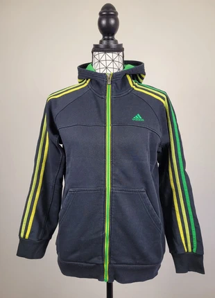 Adidas – Veste Zippée Enfant – Noir / Vert / Jaune – Taille 14 ans, marque: adidas, état: Bon état, taille: 14 ans / 164 cm, 17,00 €, 18,55 € Protection acheteurs (Pro) incluse