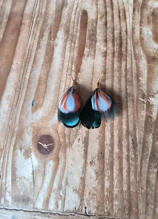 Boucles d'oreilles fantaisies originales bohème chic en plumes naturelles, brand: Hippie Chic, condition: Very good, €4.50, €5.43 includes Buyer Protection