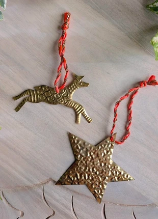 Free People gilded tin ornament bundle star + reindeer boho Christmas decor NWOT, brand: Free People, condition: Like new, £13.99, £15.39 includes Buyer Protection Pro