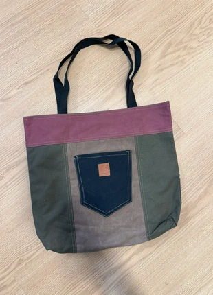 🌟 Carhartt WIP Patchwork Tote Bag Multi-Color Cotton Khaki Purple, marca: Carhartt, estado: Muy bueno, 15,95 €, 17,45 € Protección al comprador incluida
