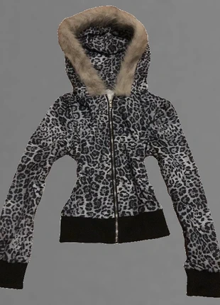 hoodie y2k léopard avec capuche fourrure, brand: y2k, condizioni: Ottime, taglia: S / IT 40 / EU 36, €59.00, €62.65 include la Protezione acquisti