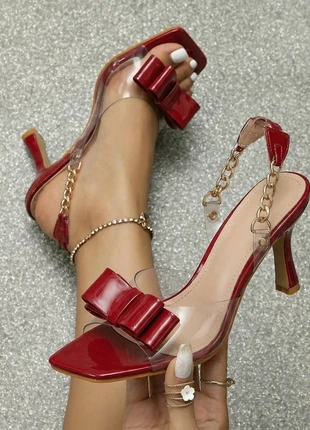 Sandales à Talons Rouges Vernies avec Bride Transparente – 8 cm 👠, marca: Lunaya Studio, estado: Novo sem etiquetas, tamanho: 37, €55.00, €58.45 inclui Proteção do Comprador