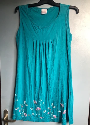 Maillot Long Tunique Débardeur Bleu Fleurs, état: Très bon état, taille: 6XL / 52 / 24, 3,00 €, 3,85 € Protection acheteurs incluse