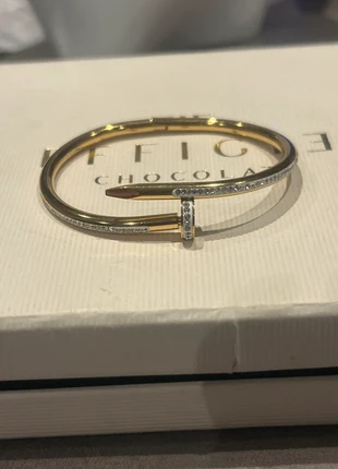 Bracelet clou doré et zirconium inoxydable, marque: Tendance, état: Très bon état, 7,00 €, 8,05 € Protection acheteurs (Pro) incluse