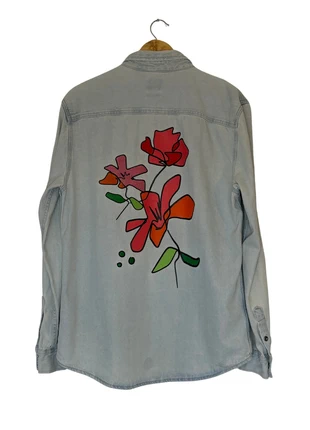 Chemise Zara Homme – Taille M – Denim – Dos fleuri, marca: Zara, estado: Satisfactorio, tamaño: L, 6,00 €, 7,00 € Protección al comprador incluida