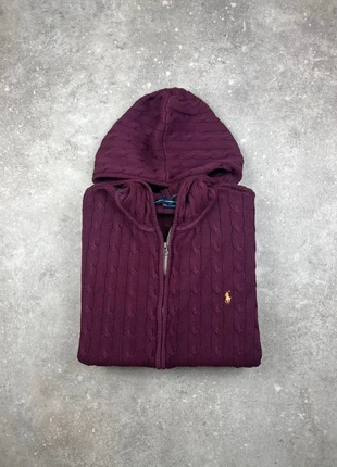 Gilet Cardigan Torsadé Polo Ralph Lauren Taille XL Femme Bordeau Logo Brodé Jaune 100% Coton #R27, brand: Ralph Lauren, condition: Very good, size: XL / 42 / 14, €65.00, €68.95 includes Buyer Protection Pro