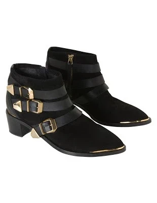 Dernier prix - Boots The Kooples – Bottines à sangles noir, daim et cuir, brand: The Kooples, condition: Good, size: 38, €30.00, €32.20 includes Buyer Protection