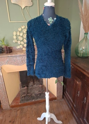Pull Tout Doux Bleu – Taille M – Col V, marque: Jeans coco, état: Bon état, taille: M / 38 / 10, 4,00 €, 4,90 € Protection acheteurs incluse