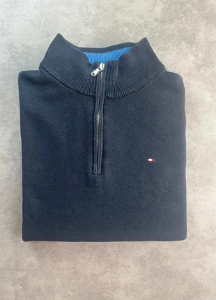 Half zip 1/4 zip col camionneur Tommy Hilfiger | bleu marine logo brodé | Taille XXL, marque: Tommy Hilfiger, état: Très bon état, taille: XXL, 35,00 €, 37,45 € Protection acheteurs (Pro) incluse