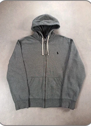 Sweat à capuche zippée Veste Ralph Lauren | gris chiné logo brodé noir | taille L pour homme, brand: Ralph Lauren, condition: Very good, size: L, €67.90, €72.00 includes Buyer Protection Pro