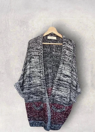 Gilet oversize Zara Knit-vintage-Parfait état-Noir bordeaux-TailleM, marque: Zara, état: Très bon état, taille: M / 38 / 10, 15,00 €, 16,45 € Protection acheteurs incluse