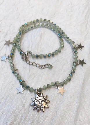 Collana di cristalli sfaccettati e ciondoli argentati, marque: Fatta a mano, état: Neuf sans étiquette, 4,50 €, 5,43 € Protection acheteurs incluse