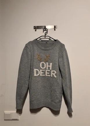Grijze kersttrui bezorgd voor kerst, merk: H&M, staat: Nieuw zonder prijskaartje, maat: M / 38 / 10, € 2,00, € 2,80 inclusief Kopersbescherming