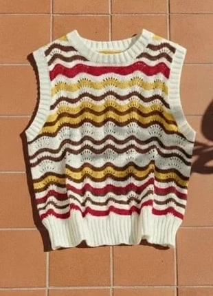 Gilet sans manches en maille rayée, taille S, vintage rétro coloré, brand: nooré, condition: Very good, size: S / 36 / 8, €31.99, €34.29 includes Buyer Protection Pro