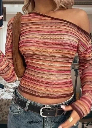 Top Maille Ajourée Multicolore - Épaule Dénudée Style Rétro (Taille M), marke: Belle d’Azur, zustand: Sehr gut, größe: M / 38 / 10, 24,90 €, 26,85 € inklusive Vinted-Käuferschutz