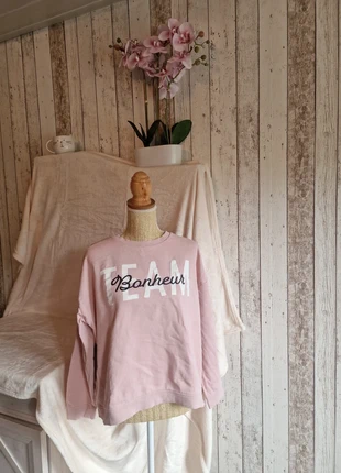 Sweat rose à imprimé "Team Bonheur" - Taille L 40 - Kiabi., merk: Kiabi, staat: Heel goed, maat: L / 40 / 12, € 3,99, € 4,89 inclusief Kopersbescherming