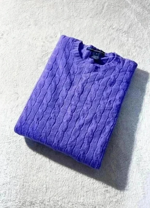 Pull torsadé violet Ralph Lauren col rond - Taille M, brand: Ralph Lauren, condition: Very good, size: M / 38 / 10, €33.00, €35.35 includes Buyer Protection