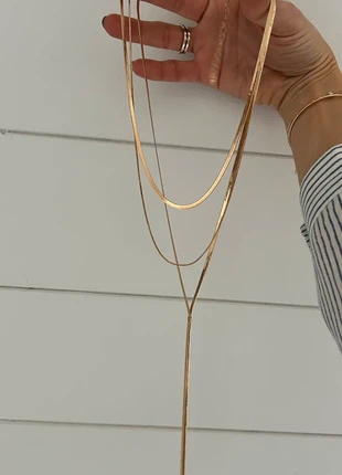 Collier triple chaîne, maille serpent, doré, marque: Mango, état: Neuf sans étiquette, 8,00 €, 9,10 € Protection acheteurs incluse