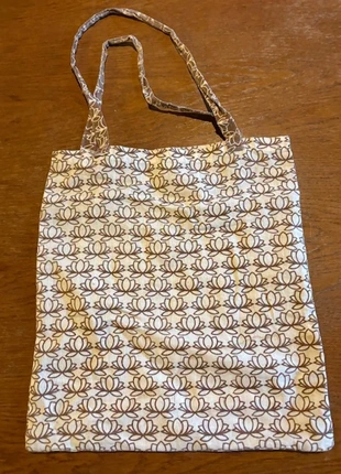 👜 Tote bag léger motif fleurs – Beige & Marron, condition: Good, €3.00, €3.85 includes Buyer Protection