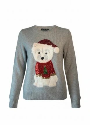 Pull de Noël brodé chien West Highland / White Terrier, marke: Vintage Dressing, zustand: Sehr gut, größe: XL / 42 / 14, 14,90 €, 16,35 € beinhaltet Vinted-Käuferschutz Pro