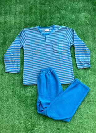 Cozy Winter Pajama Set Blue Striped Top & Warm Fleece Pants Soft Sleepwear, marque: Local, état: Très bon état, taille: XL, 4,99 €, 5,94 € Protection acheteurs incluse
