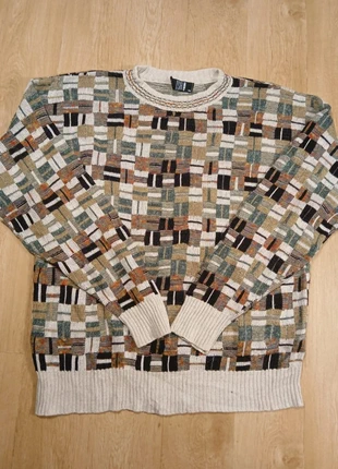 Pull vintage tsa xxl oversize papy 90s patchwork couleurs terre grosse maille tricot, marque: Vintage Dressing, état: Très bon état, taille: XXL / 44 / 16, 45,00 €, 47,95 € Protection acheteurs incluse