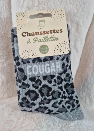 Chaussettes à paillettes - Cougar, merk: chaussettes à paillettes, staat: Nieuw met prijskaartje, maat: Universeel, € 5,00, € 5,95 inclusief Kopersbescherming Pro